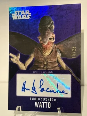 2016 Topps Star Wars Evolution Andrew Secombe signed Watto Auto Purple 15/25  - Image 1 of 4