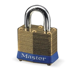 MASTER LOCK 2KA-X2431 Keyed Padlock, 3/4 in,Rectangle,Gold 1U169 - Picture 1 of 1