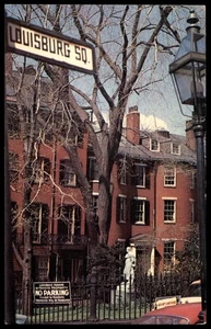 Historic Louisburg Square Boston MA Vintage Postcard by Plastichrome - Picture 1 of 2