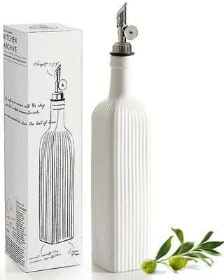 GETSTAR 18 oz Olive Oil Dispenser Bottle for Kitchen, Ceramic Oil Bottle with Automat...