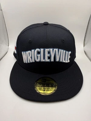 Sombrero ajustado New Era 59Fifty Wrigleyville Chicago Cubs azul marino talla 7 1/8 Foto 1 de 4