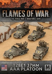 Flames of War Mid War T28E1 (37mm & .50cal) AAA (SP) Platoon (4x) (UBX61) - Picture 1 of 1
