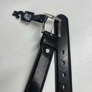 Schwarz Farbe Herren Echt Leder Gürtel starke Schnalle Größe S 37mm-95cm - Bild 1 von 5