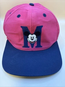 Vintage 90s Mickey Mouse Disney Pink Blue Snapback Hat Cap Adult - Picture 1 of 7