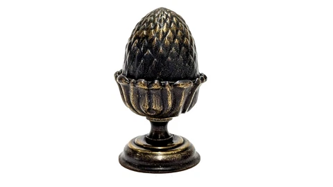 Lot of 5 Vintage Brass Acorn Finial Curtain Lamp Furniture Post 2.5" T x 1.5" W Cover