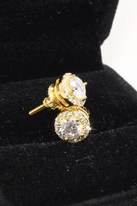 Gold Gelb 14k Vergoldet Ohrstecker Lab Created Diamant 1 ctw GRA Zertifiziert - Bild 1 von 10