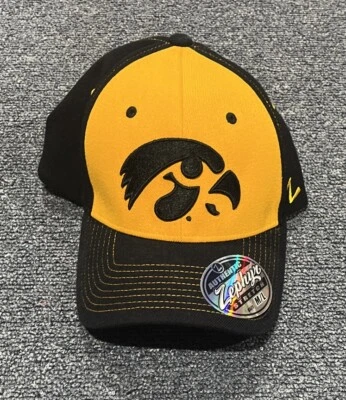 New Yellow & Black Zephyr Iowa Hawkeyes Authentic Stretch Fit Baseball Cap M/L - Image 1 of 3