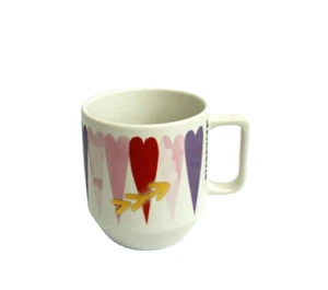 Starbucks 2016 Valentine Painted Hearts Ceramic Tea Coffee Mug Cup 12 oz - Picture 1 of 5
