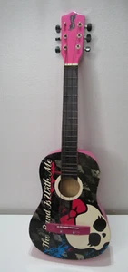 Mattel Monster High Skullette Kids Wooden Pink Black Guitar Y2K Collectors 31x10 - Picture 1 of 9