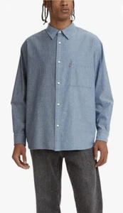 Levi's Mens Slouchy Button Down Long Sleeve Shirt Blue XL Oversized NWT - Picture 1 of 10