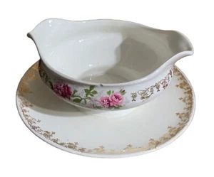 Vintage Floral Derwood W.S. George 7” Gravy Boat, 156B, England, Imperfect - Picture 1 of 16
