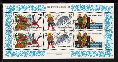 NEW ZEALAND 1980 HEALTH FISHING MINIATURE SHEET - FINE USED (L054) — 第 1/2 张图片