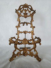 Brass Picture Painting Display Easel Ornate Vintage Wedding Photo
