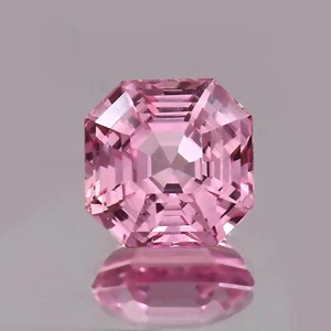 Natural Ceylon Padparadscha Sapphire Loose Asscher Cut Gemstone 9.00 Ct- 11x11MM - Picture 1 of 4