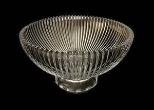 Mikasa Diamond Fire Crystal Footed Serving Bowl 10" Ribbed Bowl Japan - Picture 1 of 7