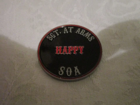 Sons of Anarchy Mezco Challenge Coin Sergeant SGT At Arms Happy Lowman Mayans MC Cover