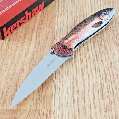 Kershaw Leek Assisted Folding Knife 3" Silver 14C28N Steel Blade Aluminum Handle - Image 1 of 4