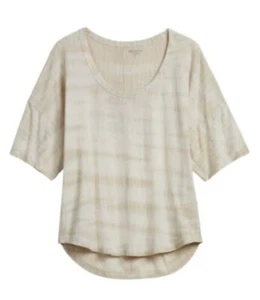Athleta Commute Tee Shirt Organic Daily Tie Dye Chantilly Cream XS 566616 - Picture 1 of 7