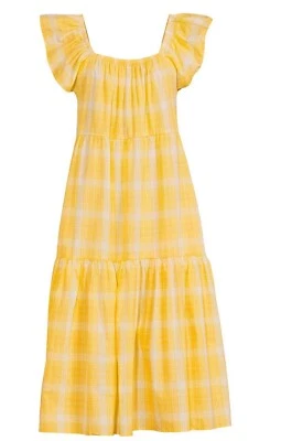 Time and Tru Woman’s Plus Size 20 Yellow Cap Sleeve Tiered Pocketed Dress NEW - Image 1 of 4