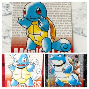 Pokemon Carddass Vending Squirtle Wartortle Blastoise 007 008 009 Red PRISM1996 - Picture 1 of 14