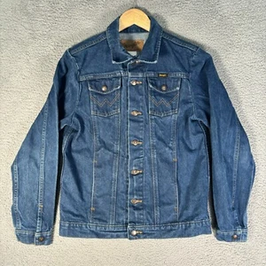 Vintage Wrangler Demin Western Trucker Button Blue Jacket Youth Kids XL - Picture 1 of 9