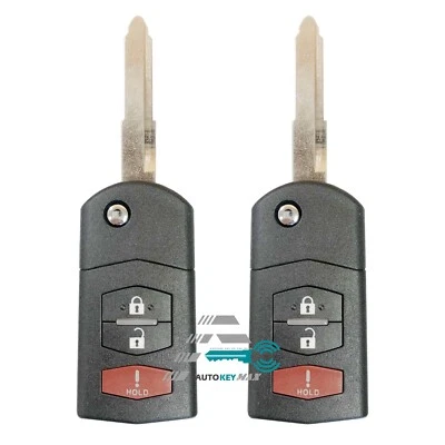 Mando a distancia con 2 llaves abatibles para Mazda 6 2005 2006 2007 2008 3 botones KPU41788 Foto 1 de 2