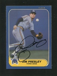 1986 Fleer #473 JIM PRESLEY, Mariners: Black Sharpie Autograph 161012 - Picture 1 of 2