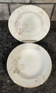 (6) Johann Haviland Sweetheart Rose Porcelain Rim Soup Bowls Bavaria Germany - Picture 1 of 3