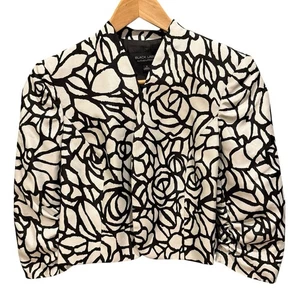 Black Label Evan Picone Damen Schwarz/Weiß Cropped Blazer 3/4 Arm Landhaus 4 - Bild 1 von 15