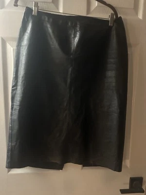 Kenneth Cole New York Black 100% Leather Straight Skirt 10 - Image 1 of 3