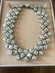 Collier collier en cristal Swarowski taillé transparent/blanc Rodrigo Otazu neuf dans sa boîte - Photo 1/6
