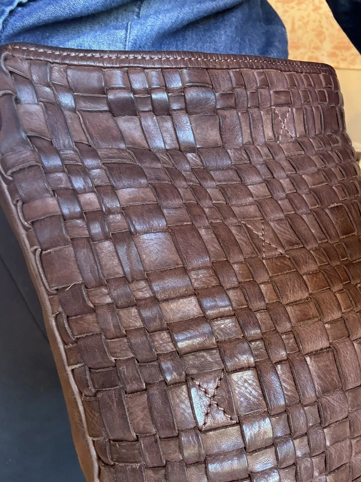 Bolso Bandolera Anthropologie Vilenca Holland Cuero Tejido Marrón Foto 1 de 4