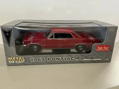 SUN STAR 1:18 Scale RARE Red 1964 Pontiac GTO Hardtop Diecast Muscle Car - Image 1 of 4