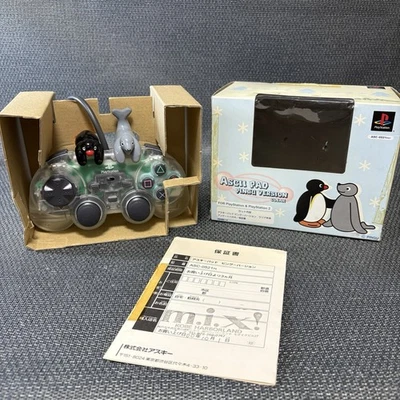ASCII PAD PINGU VERSION Clear with Box PS1 PS2 PlayStation 1 2 Official - Image 1 of 4