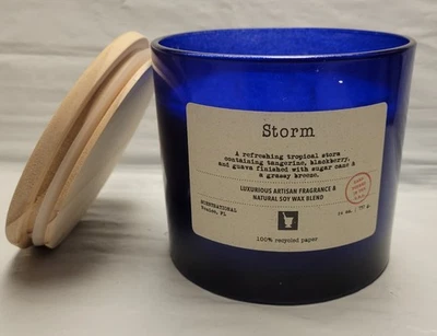 Vela de soja orgánica natural de lujo perfumada Scentsational Storm 26 oz 3 mechas Foto 1 de 4