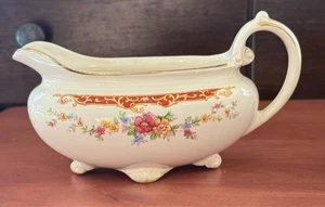 Vintage 1940s Homer Laughlin Eggshell Nautilus Sauce Boat & Georgian Tea Cup USA - Picture 1 of 12