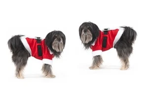 HOLIDAY Santa Clause Costume for Dogs - XS - S - M - Soft Velour Fabric - Picture 1 of 2