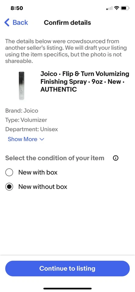 Joico • Spray de acabado voluminizador abatible y giratorio • 9 oz • Nuevo • AUTÉNTICO Foto 1 de 1
