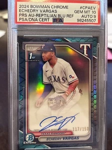 2024 Bowman Chrome Echedry Vargas Blue Reptilian RC Auto PSA 10 GEM MINT /150  - Picture 1 of 3