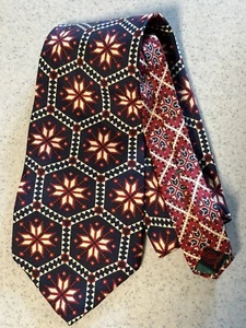 vintage tommy hilfiger Herren Krawatte 100% italienische Seide dunkelblau mit roten Sternen - Bild 1 von 18