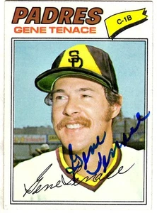 Autographed 1977 TOPPS #303 GENE TENACE San Diego Padres card w/ COA - Picture 1 of 1