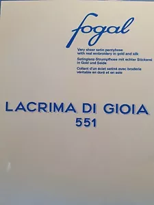 LUXUS PUR: FOGAL Satinstrumpfhose Stickerei LACRIMA Di GIOIA, M, noirou, NEU&OVP - Bild 1 von 4