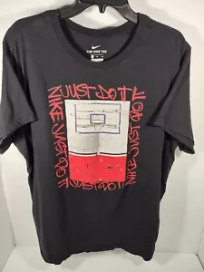 Nike Tee "Hoop Photo Tee" Men's Size XL Black Graphic T-Shirt - Picture 1 of 6