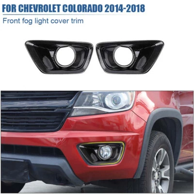 Carbon fiber Exterior Fog Light Bumper Lamp Cover Trim For 14-18 Chevy Colorado Foto 1 de 4