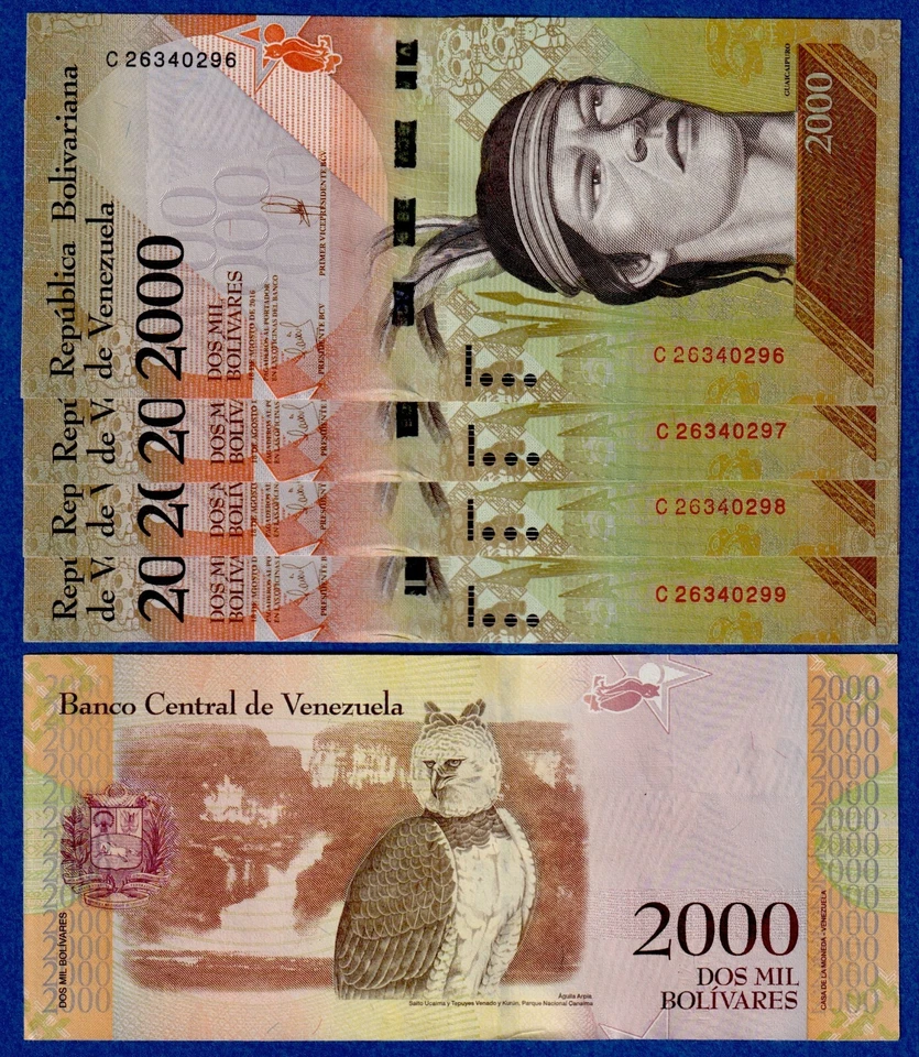 Venezuela 2000 Bolivares (2016) P 96b UNC - LOT of 10 Notes 1/10 BUNDLE - Image 1 of 1