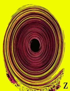 "Black/Red/Yellow Whorl" CutZy Pop Metal Art "WHORLS" Collection Lt Ed/4 avail. - Picture 1 of 5