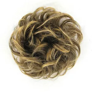 chouchou chignon cheveux châtain méché doré ref: 17 en 6t24b - Foto 1 di 2