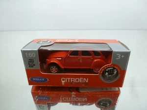 WELLY CITROEN 2CV - RED 3-inch 1:60 PULL BACK - GOOD IN BOX - 250 - Imagen 1 de 4