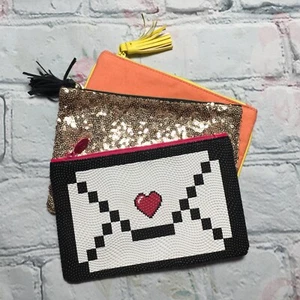 Ipsy Glam Bolsa Lote de 3 Bolsas de Cosméticos de Maquillaje con Cremallera Colección Vacía - Imagen 1 de 8