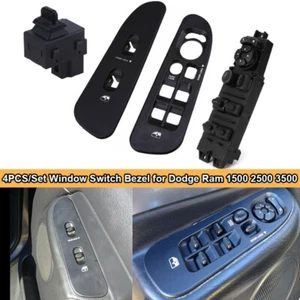 4 PIEZAS interruptor de ventana eléctrica y cubierta bisel para Dodge Ram 1500 2500 3500 2002-2010 - Imagen 1 de 8